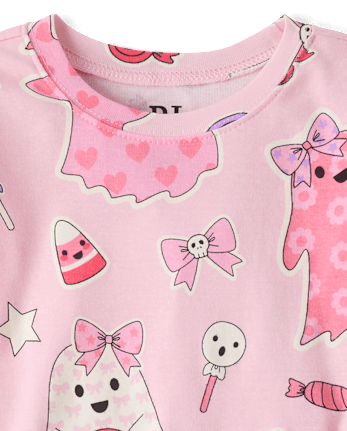 Girls Glow Ghost Snug Fit Cotton PajamasÂ