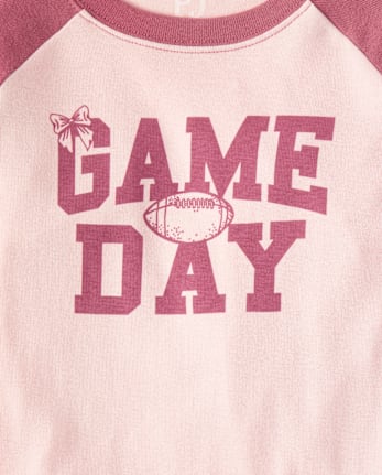 Girls Game Day Snug Fit Football Cotton Pajamas