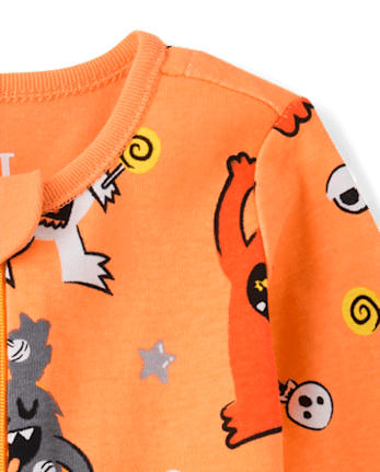 Baby And Toddler Candy Monster Snug Fit Cotton Footed One Piece Pajamas