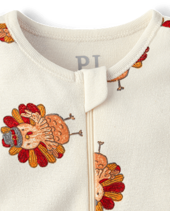 Baby And Toddler Boys Turkey Snug Fit Cotton Footed One Piece Pajamas