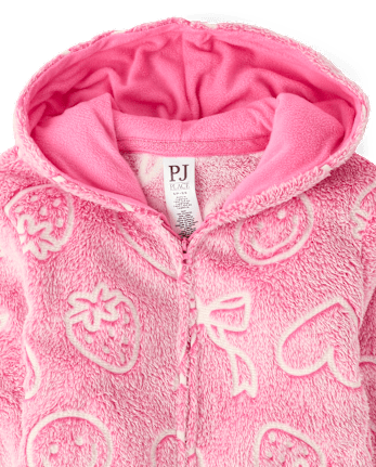 Girls Glow Doodle One Piece Pajamas - Cozy Fleece