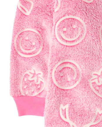 Girls Glow Doodle One Piece Pajamas - Cozy Fleece