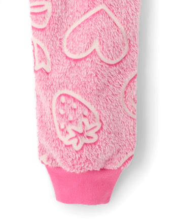 Girls Glow Doodle One Piece Pajamas - Cozy Fleece