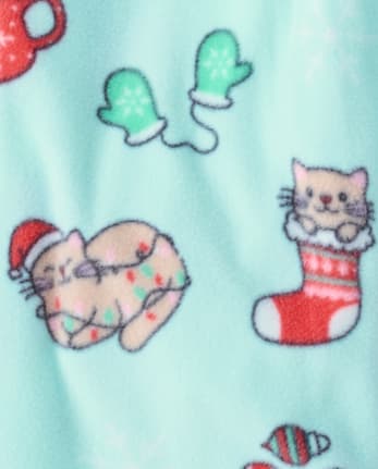 Girls Christmas Cats Dream Fleece Pajama Pants