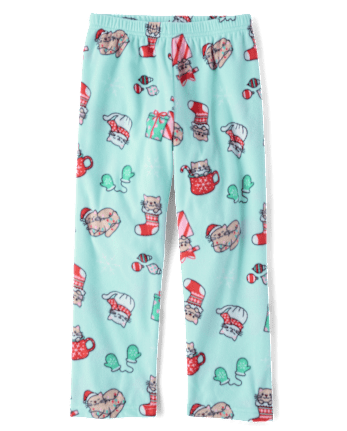 Girls Christmas Cats Dream Fleece Pajama Pants