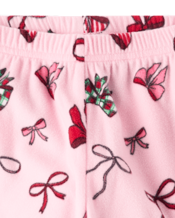Girls Christmas Bows Dream Fleece Pajama Pants
