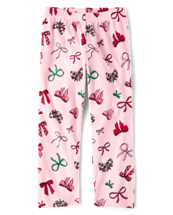 Girls Christmas Bows Dream Fleece Pajama Pants