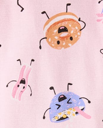 Baby And Toddler Girls Breakfast Snug Fit Cotton Pajamas