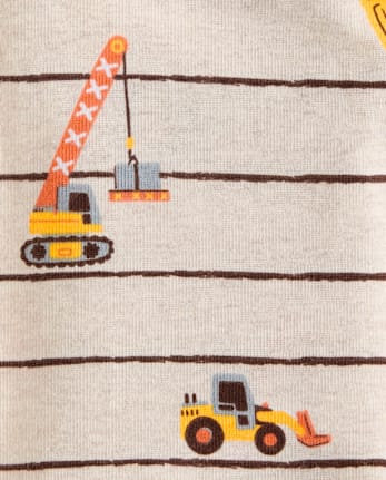 Baby And Toddler Boys Construction Truck Snug Fit Cotton Pajamas