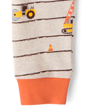 Pyjama en coton ajusté pour bébé et petit garçon, motif camion de chantier - H/T VANILLA