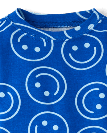 Baby And Toddler Boys Happy Face Snug Fit Cotton Pajamas