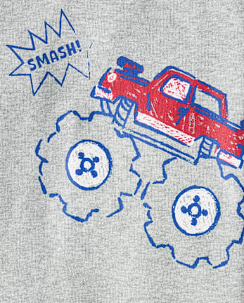Baby And Toddler Boys Monster Truck Snug Fit Cotton Pajamas