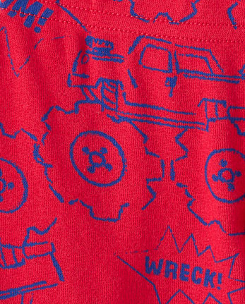 Baby And Toddler Boys Monster Truck Snug Fit Cotton Pajamas - RED GUMBALL