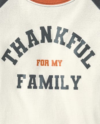 Kids Matching Family Thankful Cotton And Dream Fleece Pajamas