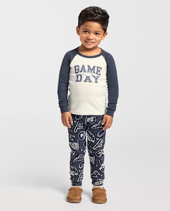 Baby And Toddler Boys Game Day Snug Fit Cotton Pajamas - ODYSSEY GRAY