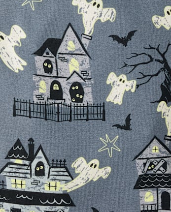 Kids Matching Family Glow Haunted House Snug Fit Cotton Pajamas