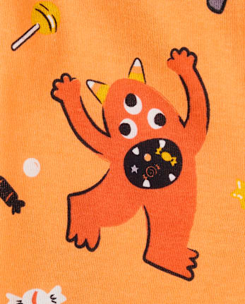 Baby And Toddler Glow Candy Monster Snug Fit Cotton Pajamas