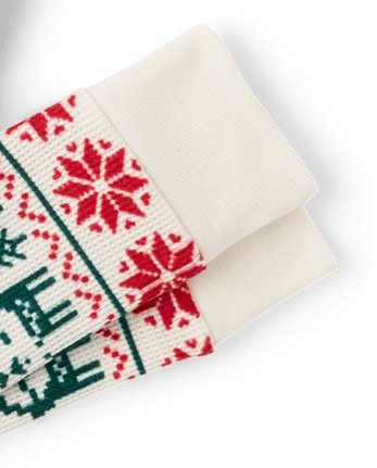Kids Matching Family Christmas Fairisle Thermal Henley Pajamas