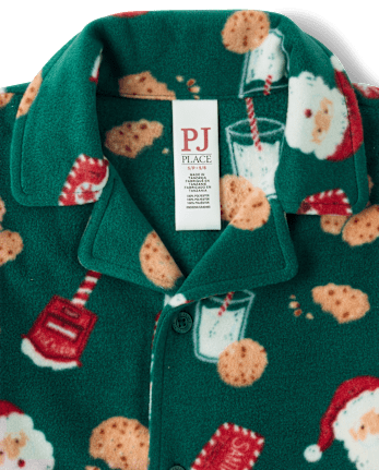 Kids Matching Family Santa Letter Button Front Dream Fleece Pajamas