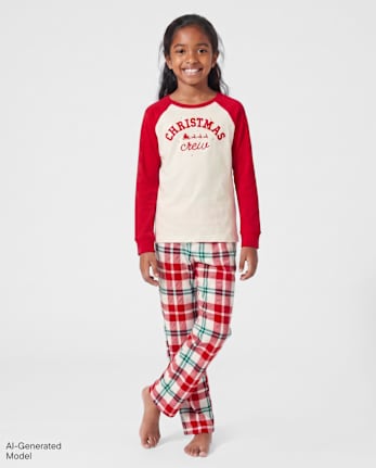 Pyjamas de Noël assortis pour enfants et famille, en coton et polaire douce - MARSHMALLOW