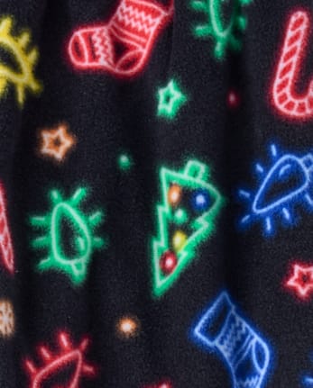 Kids Matching Family Neon Christmas Icon Dream Fleece Pajama Pants
