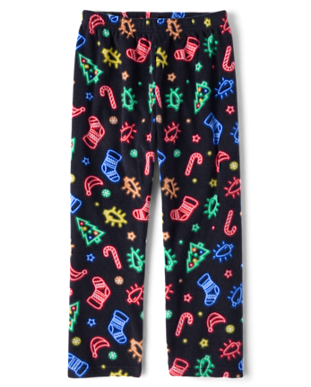 Kids Matching Family Neon Christmas Icon Dream Fleece Pajama Pants