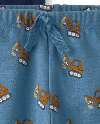 Baby Boys Construction Truck Pants 2-Pack