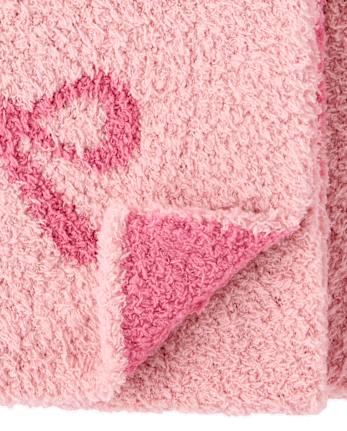 Baby Girls Bow Chenille Cozy Blanket