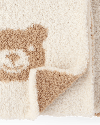 Baby Boys Bear Chenille Cozy Blanket