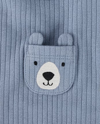 Baby Boys Embroidered Bear Bib 3-Pack