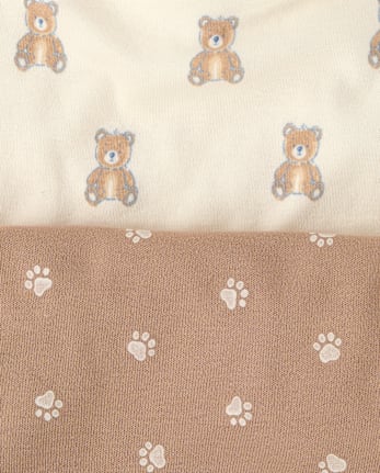 Baby Boys Embroidered Bear Bib 3-Pack