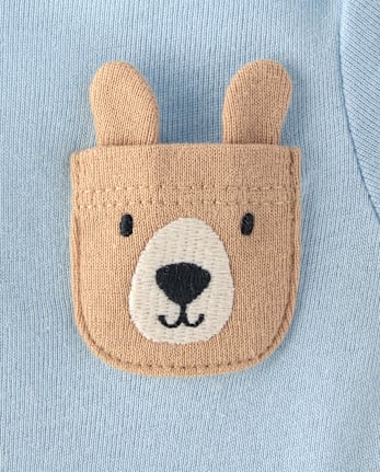 Baby Boys Embroidered Bear Bodysuit 3-Pack