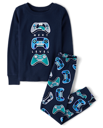 Boys Glow Video Game Controller Snug Fit Cotton Pajamas