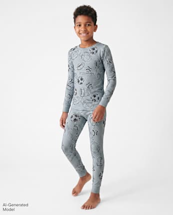 Boys Sports Snug Fit Cotton PajamasÂ - DUSTY ROBIN