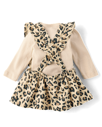 Baby Girls Leopard Skirtall 2-Piece Outfit Set