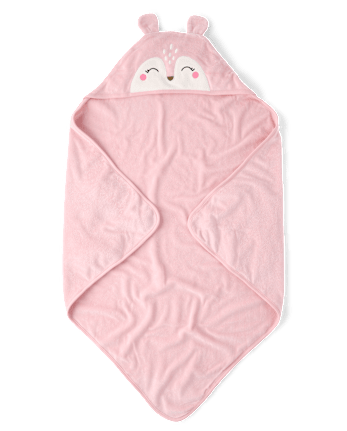 Baby Girls Embroidered Deer Hooded Towel