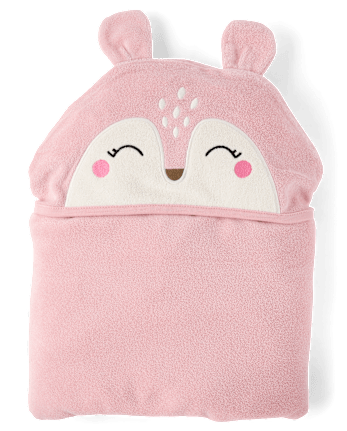 Baby Girls Embroidered Deer Hooded Towel