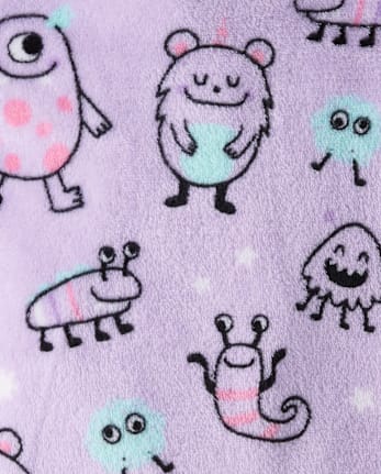Baby And Toddler Girls Monster Footed One Piece Pajamas - Cozy Fleece