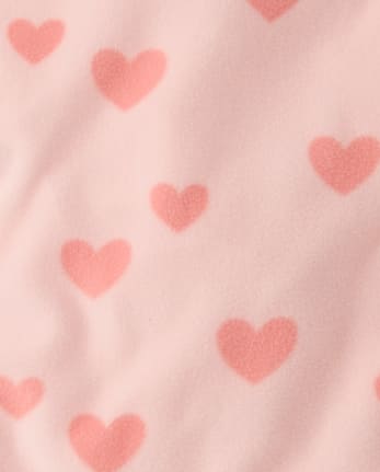 Baby And Toddler Girls Heart Dream Fleece Footed One Piece Pajamas