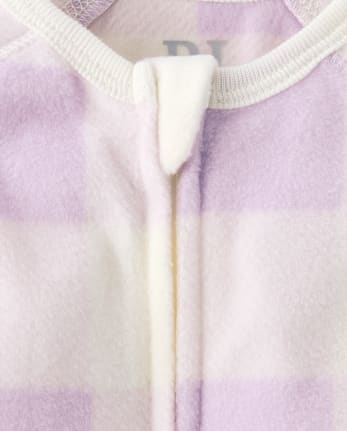 Baby And Toddler Girls Buffalo Plaid Dream Fleece Footed One Piece Pajamas