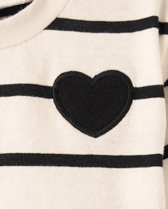 Baby Girls Striped Heart 3-Piece Outfit Set
