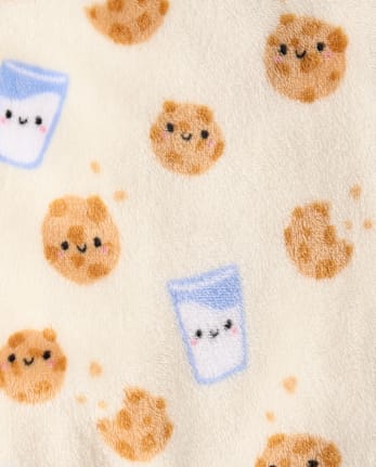 Baby And Toddler Milk And Cookies Footed One Piece Pajamas - Cozy Fleece