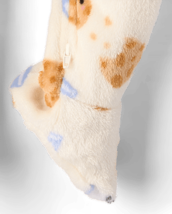Baby And Toddler Milk And Cookies Footed One Piece Pajamas - Cozy Fleece - MARSHMALLOW