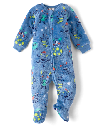 Baby And Toddler Boys Monster Footed One Piece Pajamas - Cozy Fleece