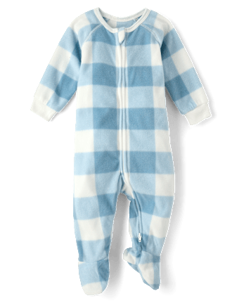 Baby And Toddler Boys Buffalo Plaid Dream Fleece Footed One Piece Pajamas