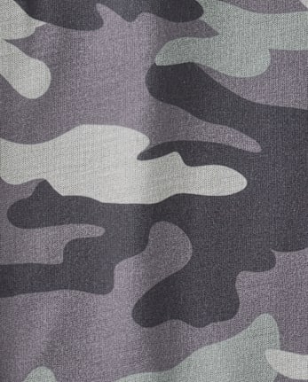 Boys Camo Henley Pajamas - STORM