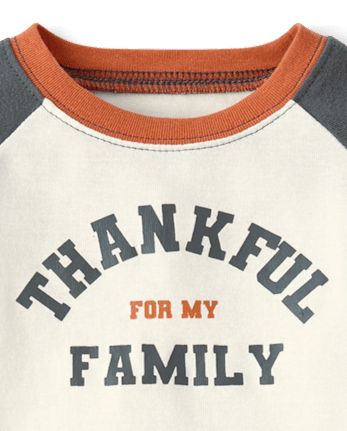 Baby And Toddler Matching Family Thankful Cotton And Fleece Pajamas