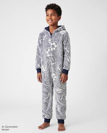 Pyjama une pièce pour garçon Glow Sports - Polaire douce - TIDAL