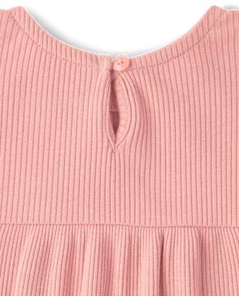 Baby Girls Ribbed Flutter Romper