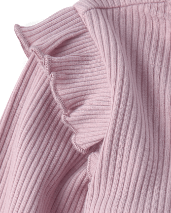 Baby Girls Ribbed Flutter Romper